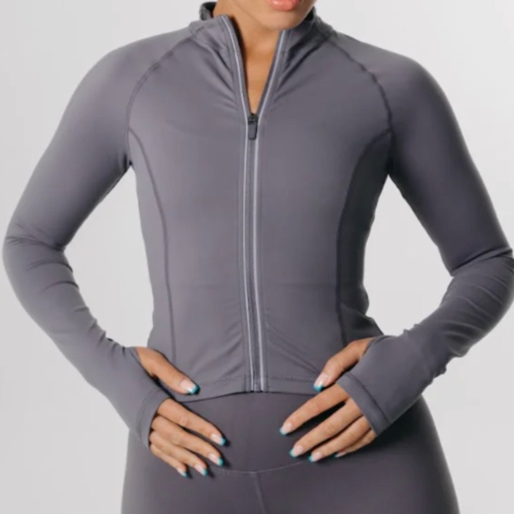 NAVY Tala Skinluxe Zip Through Running Top